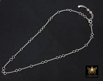 925 Sterling Silver Heart Chain Necklace, 14 K Gold Filled Quatrefoil Choker, Clover Waterproof Resistant